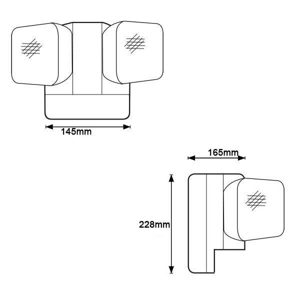 6W ट्विन स्पॉट एलईडी आपातकालीन प्रकाश 6500K 3.6V 3.0Ah Ni-Cd बैटरी पीसी केसिंग IP20