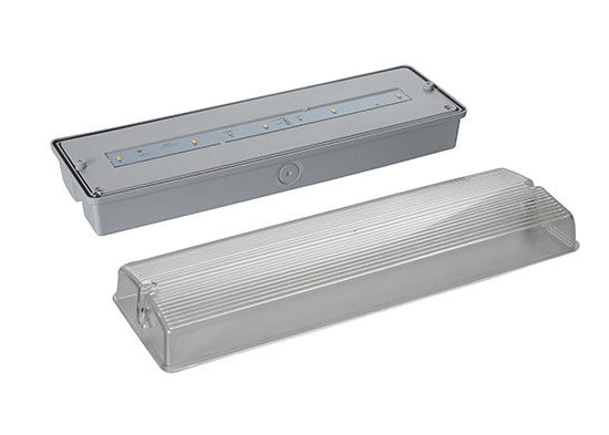 220 वी एलईडी आपातकालीन निकास संकेत 3 घंटे के संचालन के साथ, अग्नि-प्रतिरोधी एबीएस आवरण और निकेल-कैडमियम बैटरी